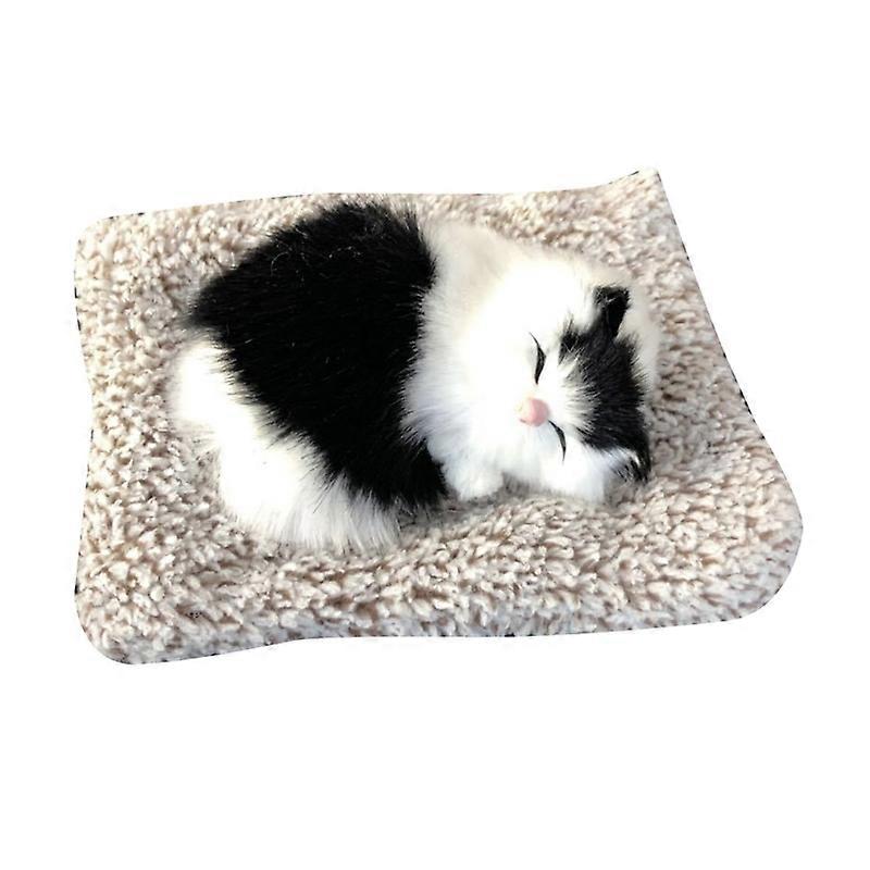 Simulation Sleeping Cat Plush Bamboo Charcoal Doll Car Dashboard Decoration