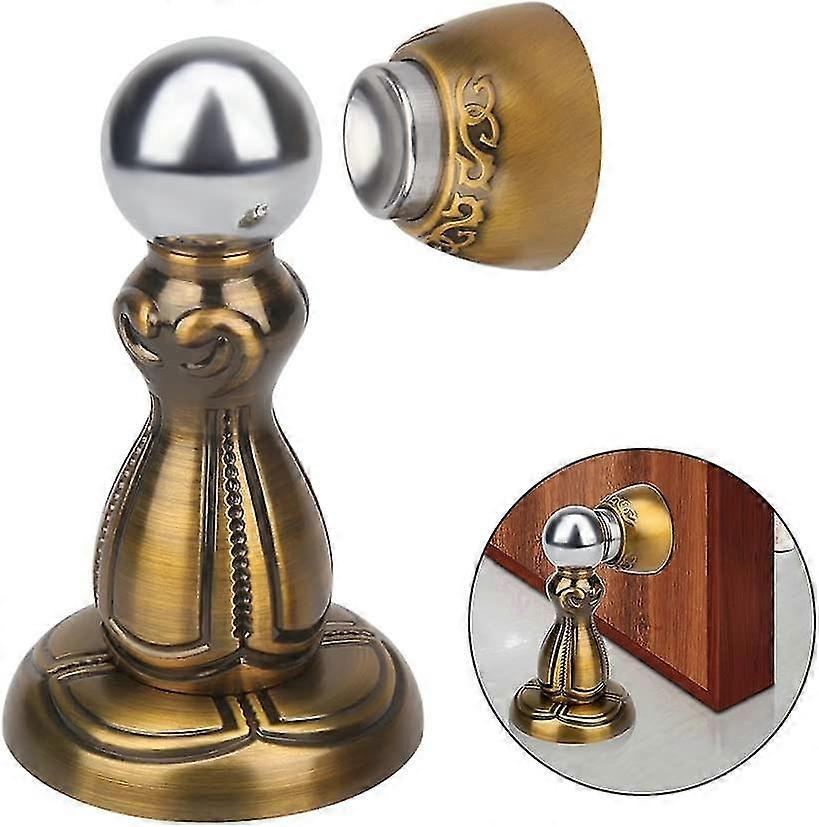 Solid Magnetic Doorstop Magnetic Floor Or Wall Mounted Brass Doorstops