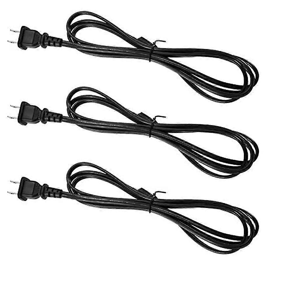 3 Pack Lamp Cord With Molded Plug, Lamp Cord Stripped Ends For Wiring (black, 6 Feet) Us Plug