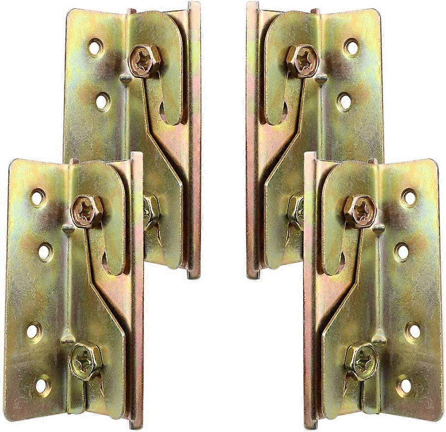 Set of 4 Heavy Duty Rust Resistant Mortiseless Bed Rail Mounting Brackets with Screws