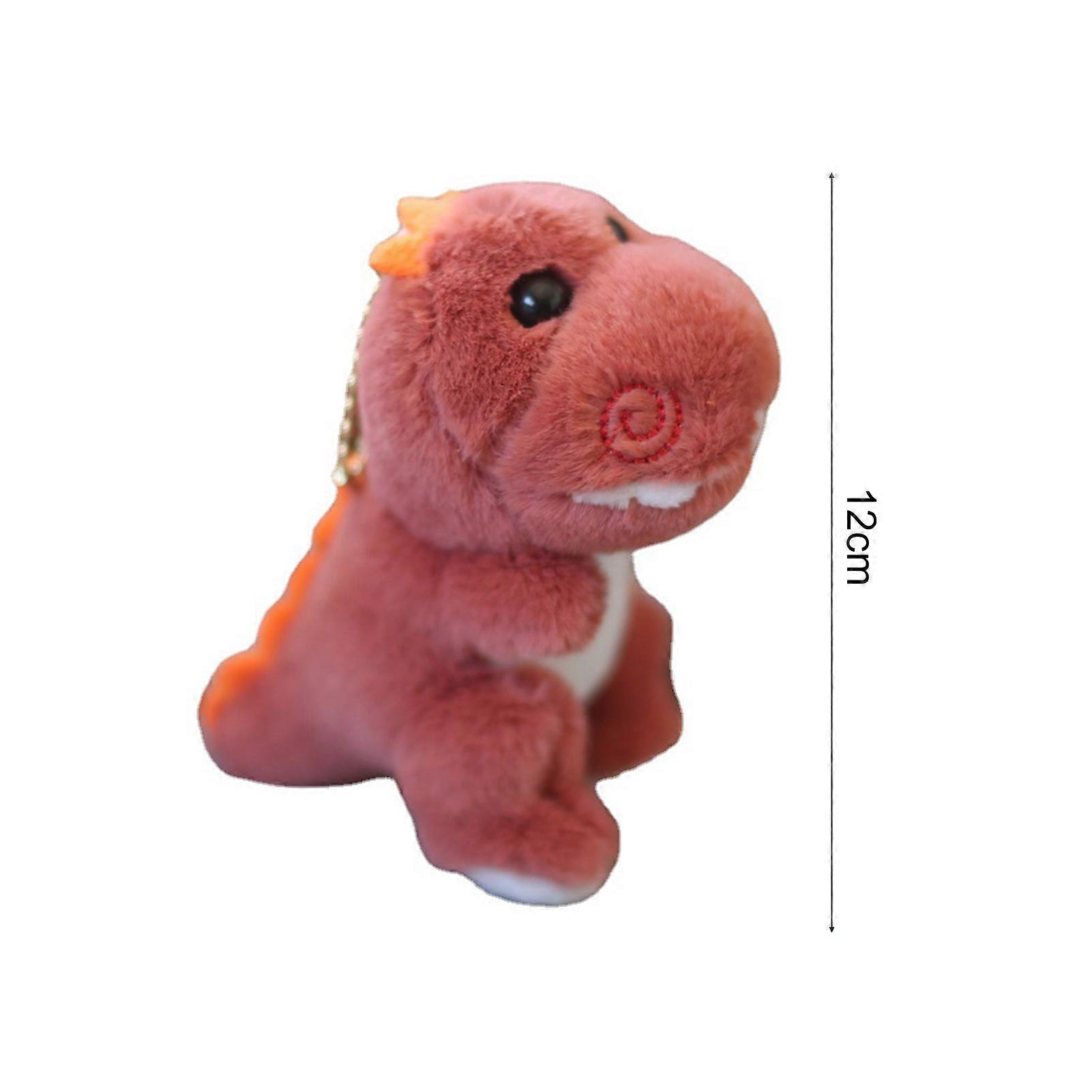 12cm Dinosaur Plush Toy 3D Eyes Cartoon Tyrannosaurus Rex Plushies Hanging Ornament Lovely Stuffed Animal Doll Backpack Keyring Pendant Girl Gift