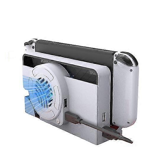 Cooling Fan Dock With Blue Light Compatible With Switch Oled, Type-c Powered, Switch Oled Accessories