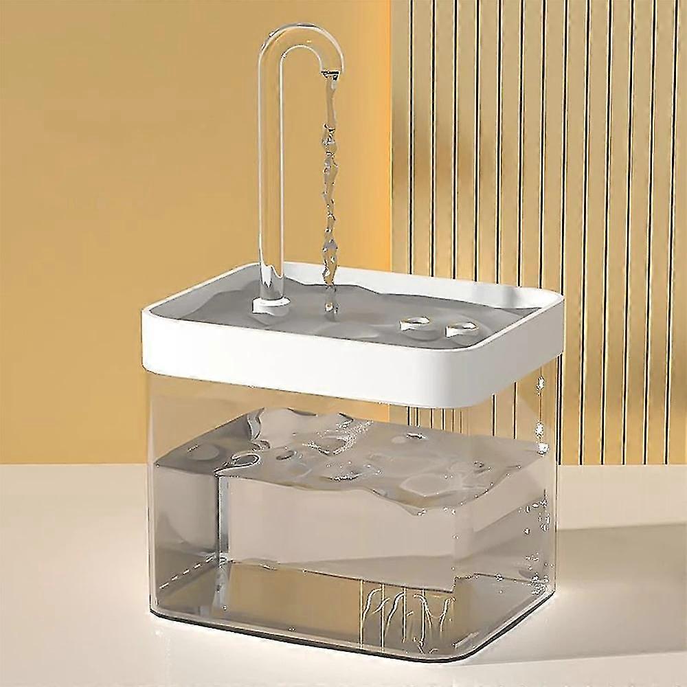Cat Water Fountain, 1.5l Auto Filter Transparent Cat Drinker, Usb Electric Mute Recirculate Filtering Drinker For Cat Water Dispenser