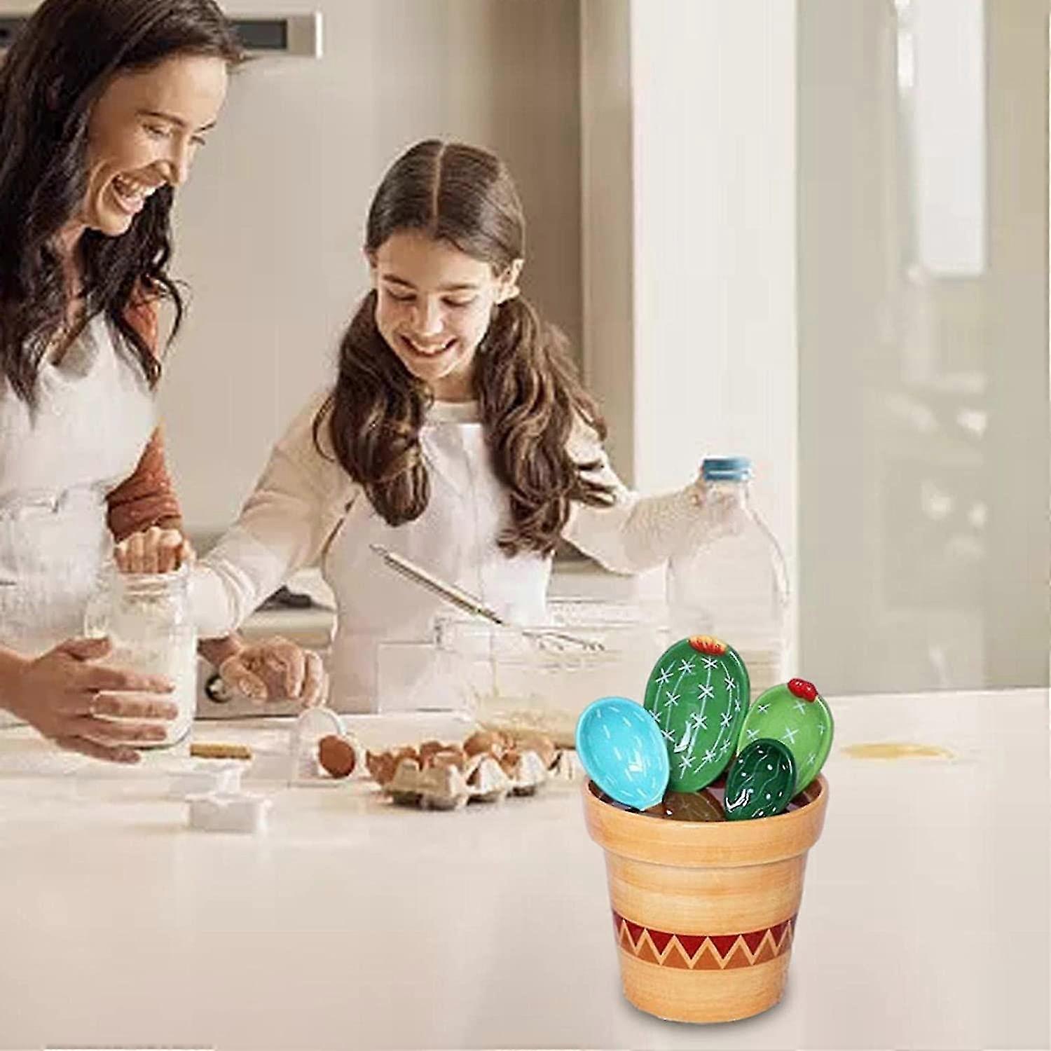 Potted Cactus Measuring Spoon Set | Small Cute Cactus Shape Spoons | Cute Measuring Spoons Set