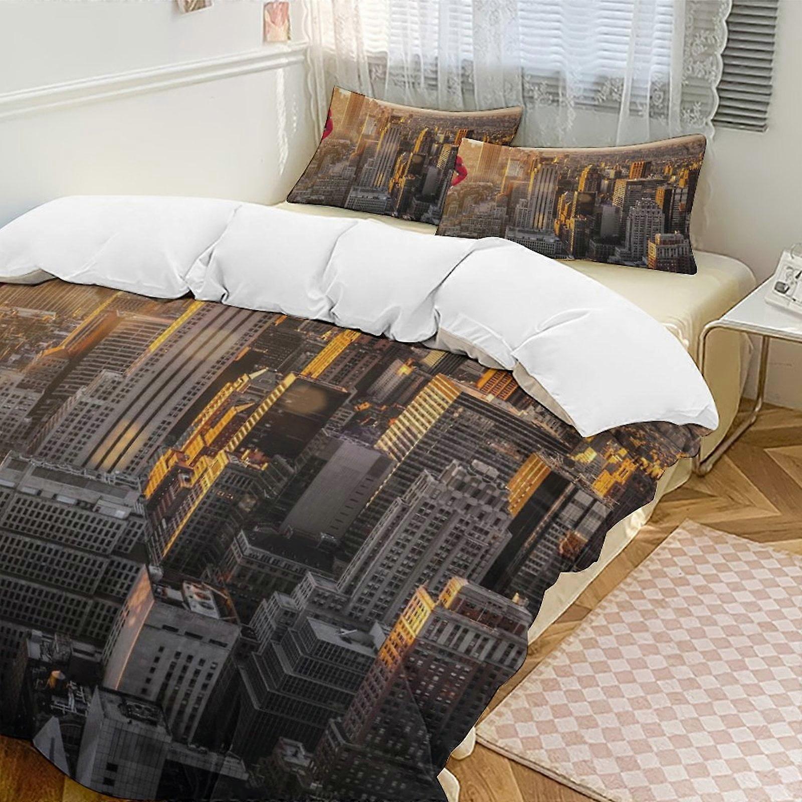 SQ40 Spider-Man 3-Piece Twin Bed Set - Includes 1 Single Quilt And 2 Pillow Cases Bedding - Fade Resistant Microfiber HZ40