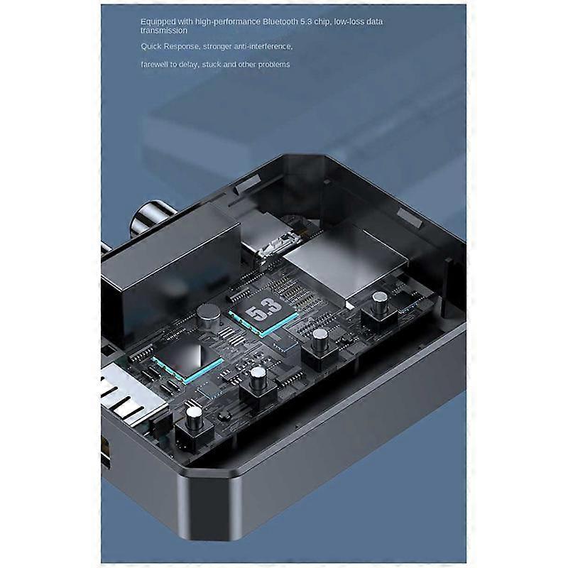 Bluetooth 5.3 Audio Receiver USB U Disk Playback Wireless Adapter R/L 2 /3.5mm AUX/Optical Jack for Car Kit Speaker