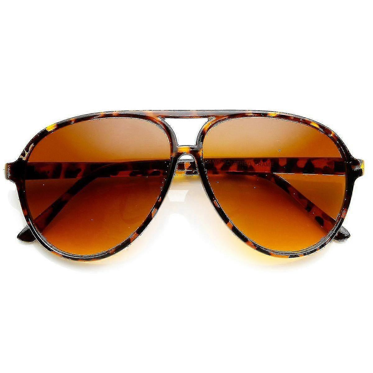 Retro 80s Vintage Blue Blocking Xl Large Plastic Aviator Sunglasses