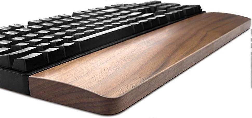 Wrist Rest, Ergonomic Gaming Desk Tenkeyless 87 Key Wrist Pad Support for Computer,Laptop,Easy Typing,Relief Durable Comfortable,14 inch Walnut Wooden