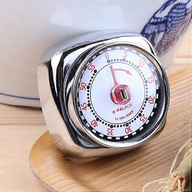 Magnetic Retro Kitchen Timer (Sliver), Classic Mechanical Cooking Timer