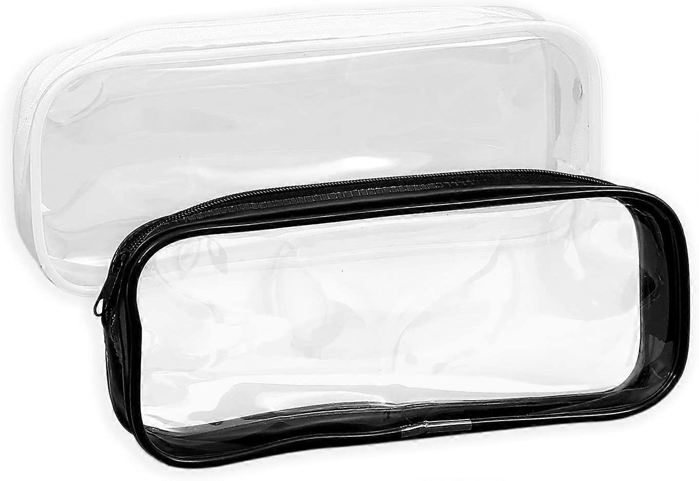Transparent pencil case (black, white)