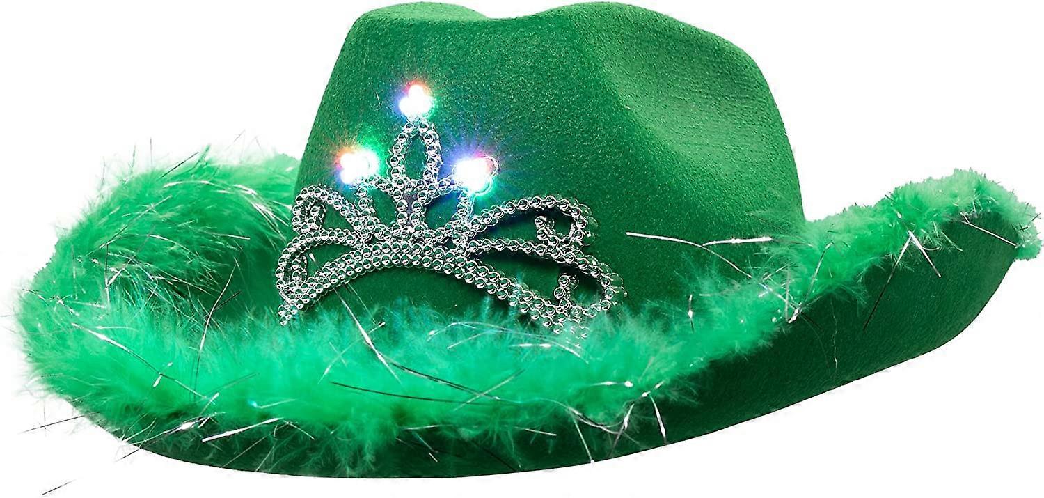 Novelties Light Up LED Cowboy Hat with Feather Trim