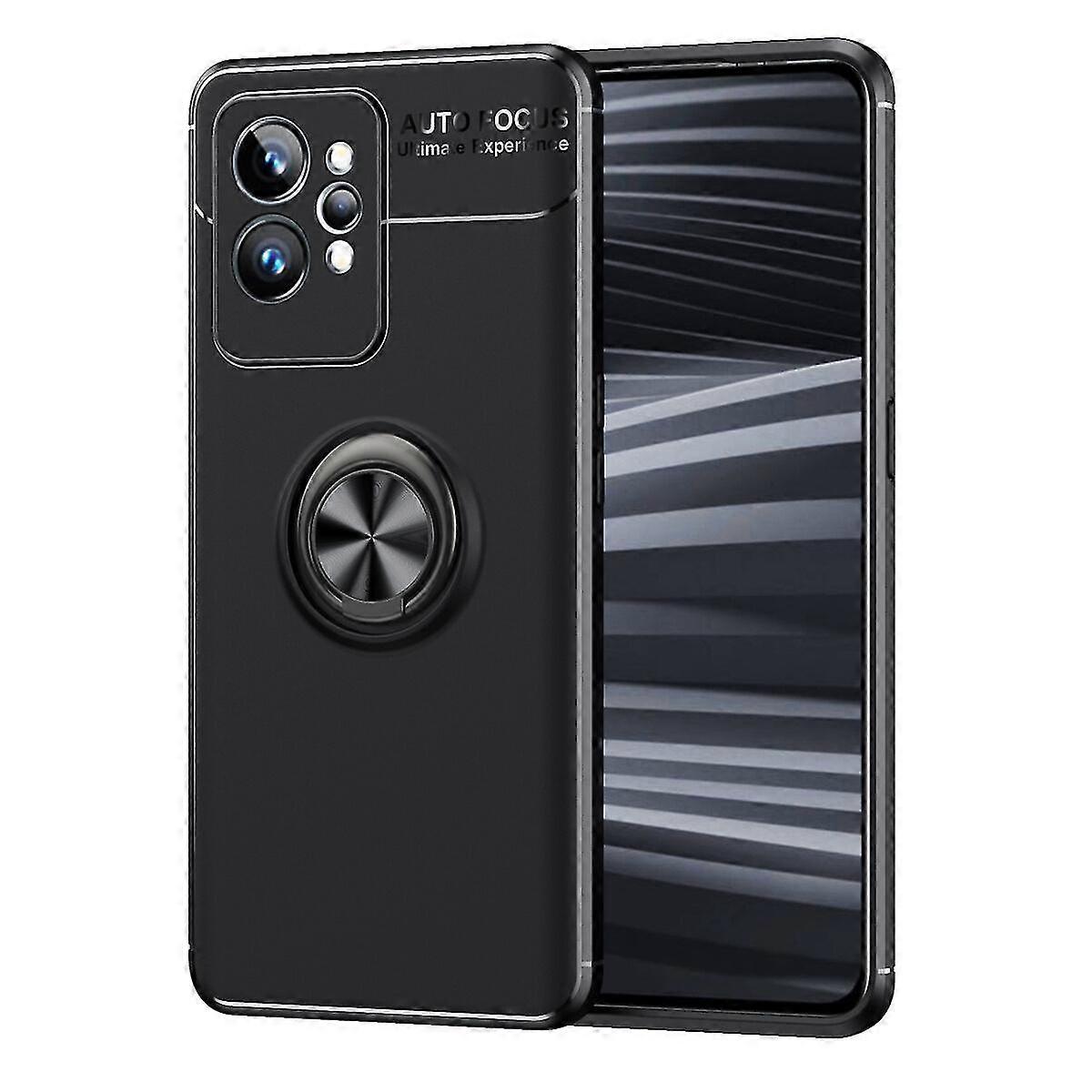Minimalist Soft Gel Case With Metal Ring Stand - High-quality, Shockproof, Non-slip - Oppo Realme Gt2 Pro