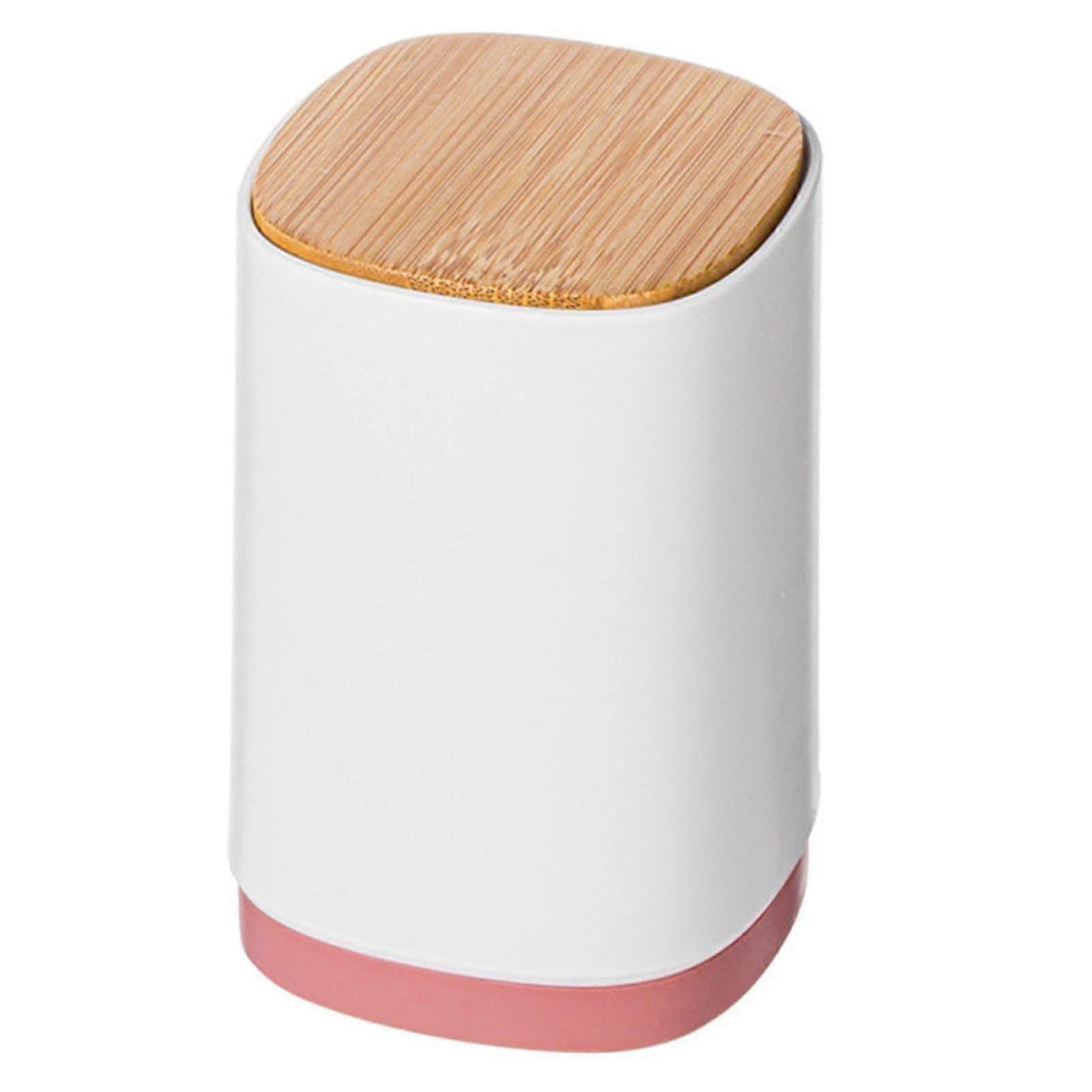 Automatic Pop-up Press Wooden Toothpick Box Toothpick Storage Organizer Box1pcswhite)