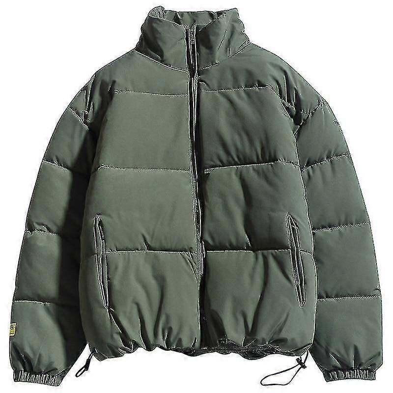 Winter New Men Solid Color Parkas Stand Collar Warm Thick Jacket