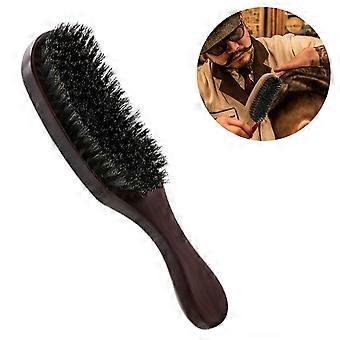 Boar Bristle Beard Brush with Wooden Handle, Beard and Moustache Care Brush for Grooming and Applying Beard Balm/Oil