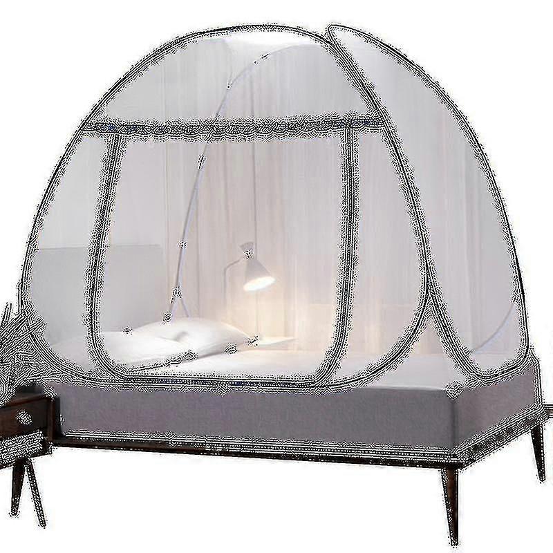 Pop Up Mosquito Net For Double Bed, Large Portable Tent Travel Double Door Zipper Bed Net, Easy Installation, Fine Mesh
