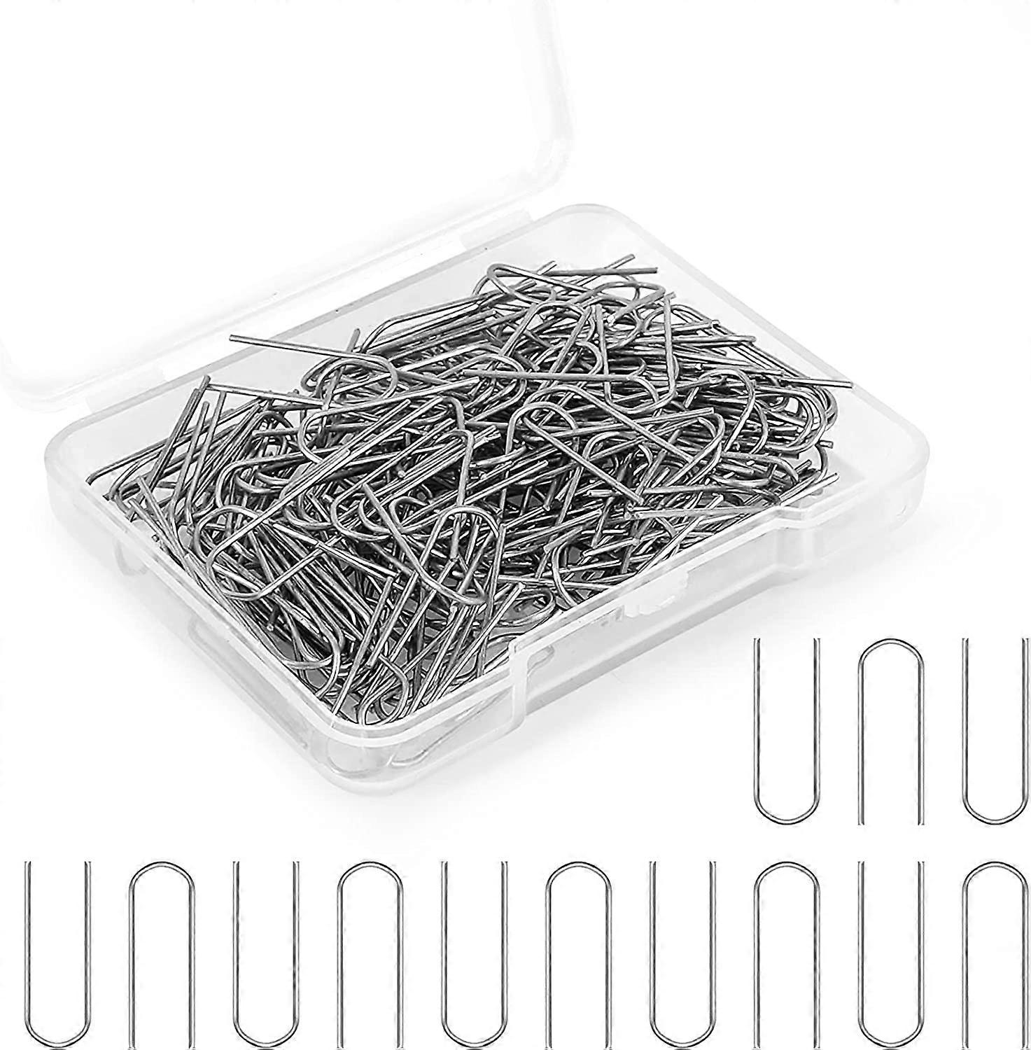 NA 200Pcs High Temperature Nichrome Wire Jump Rings Ornament Hooks with Plastic Storage Box U Hanger Hooks for DIY Pendant Ceramic Ornaments Fusing in