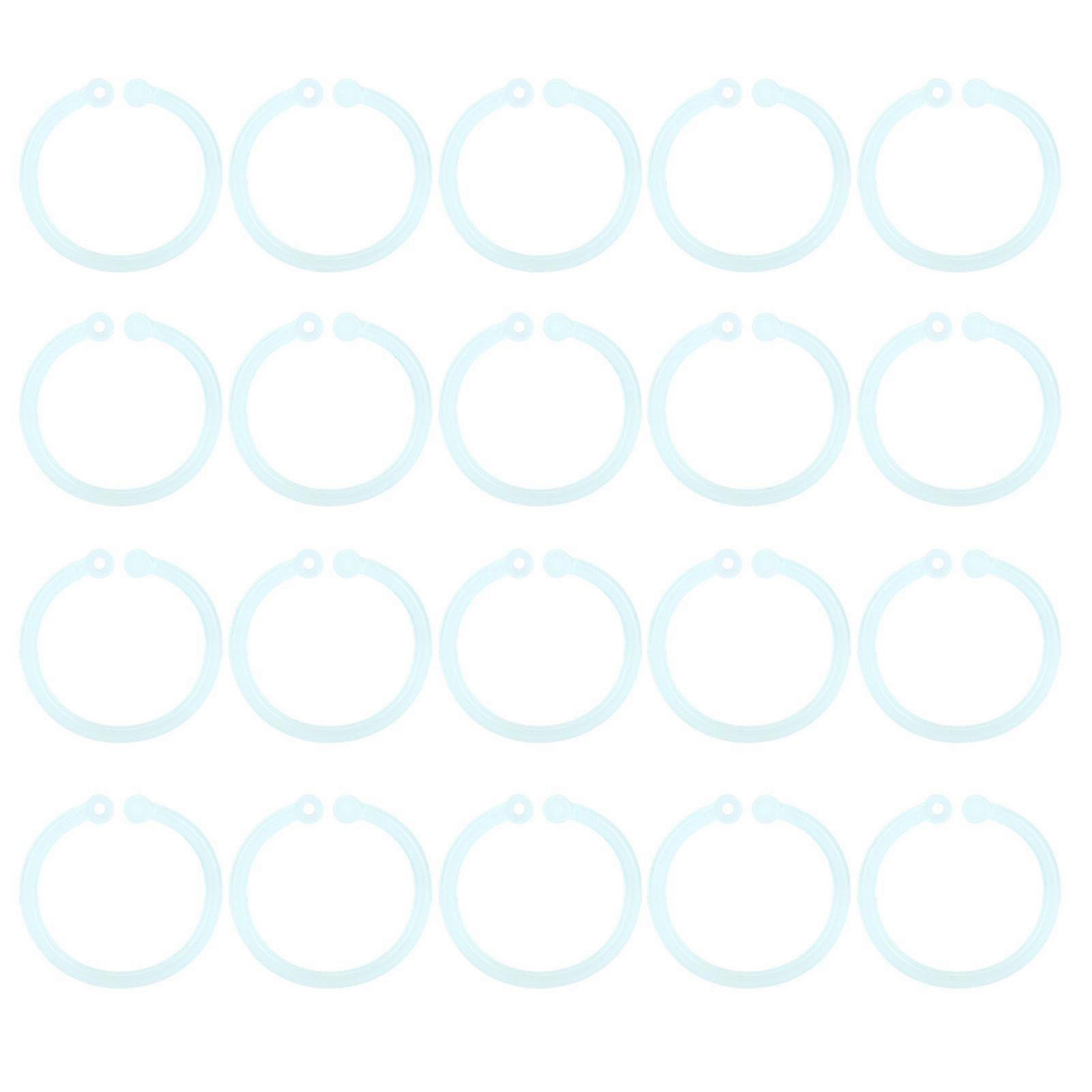 Transparent Flexible Plastic Rings for Loose Leaf Book Binder - 20pcs