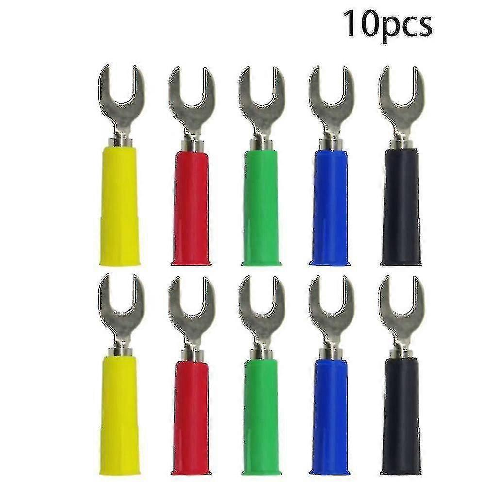 P4002 10pcs 5color Insert Type U Type And Y Type Insert Harpoon Welding Insert 4mm Banana Plug Spade