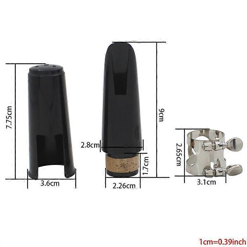 Clarinet Mouthpiece Kit with Ligatureone Reed and Plastic Cap~black