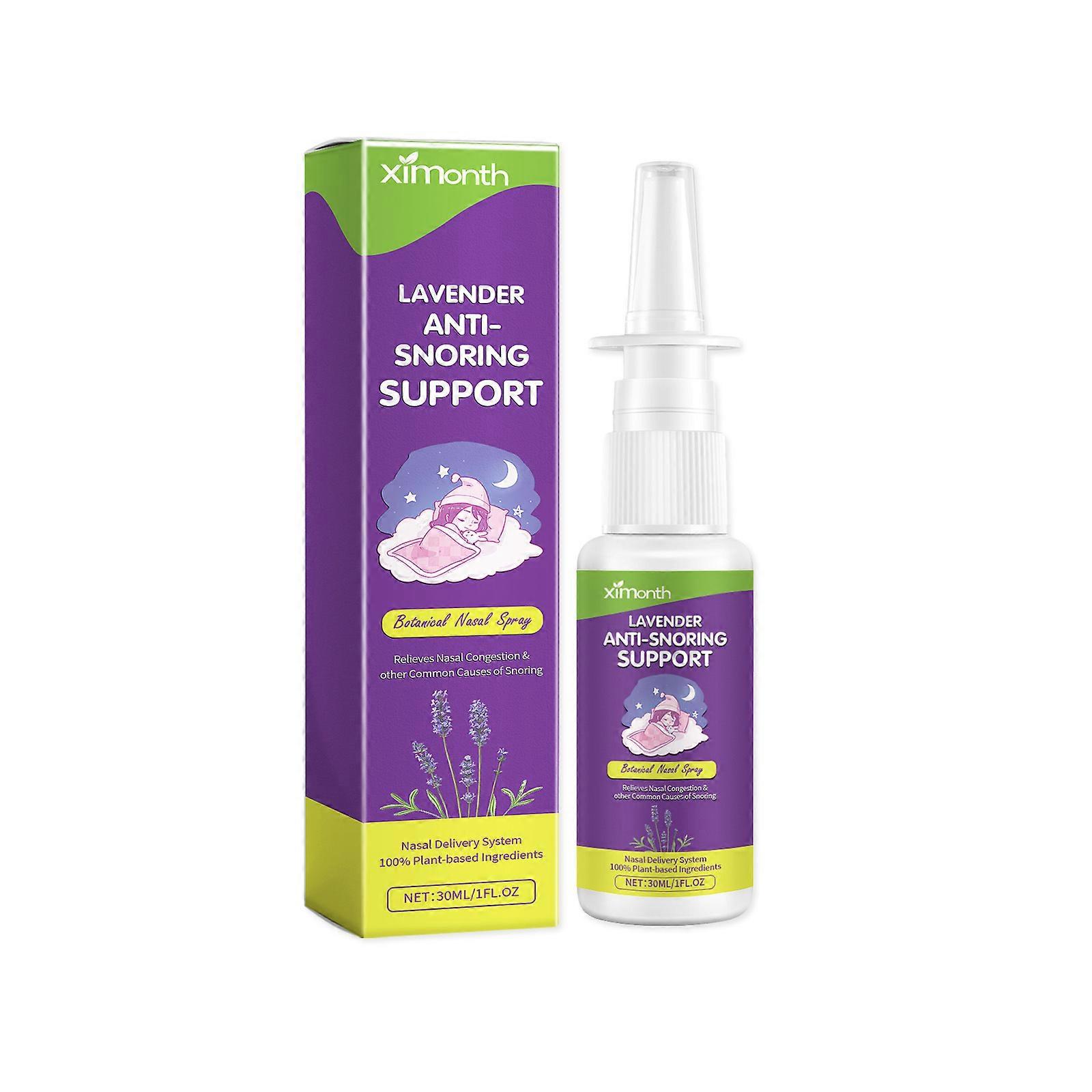 Natural Anti Snoring Spray, 30ml Lavender Anti-Snoring Support, Fast Snoring Solution, Helps Open The Throat & Air Passage