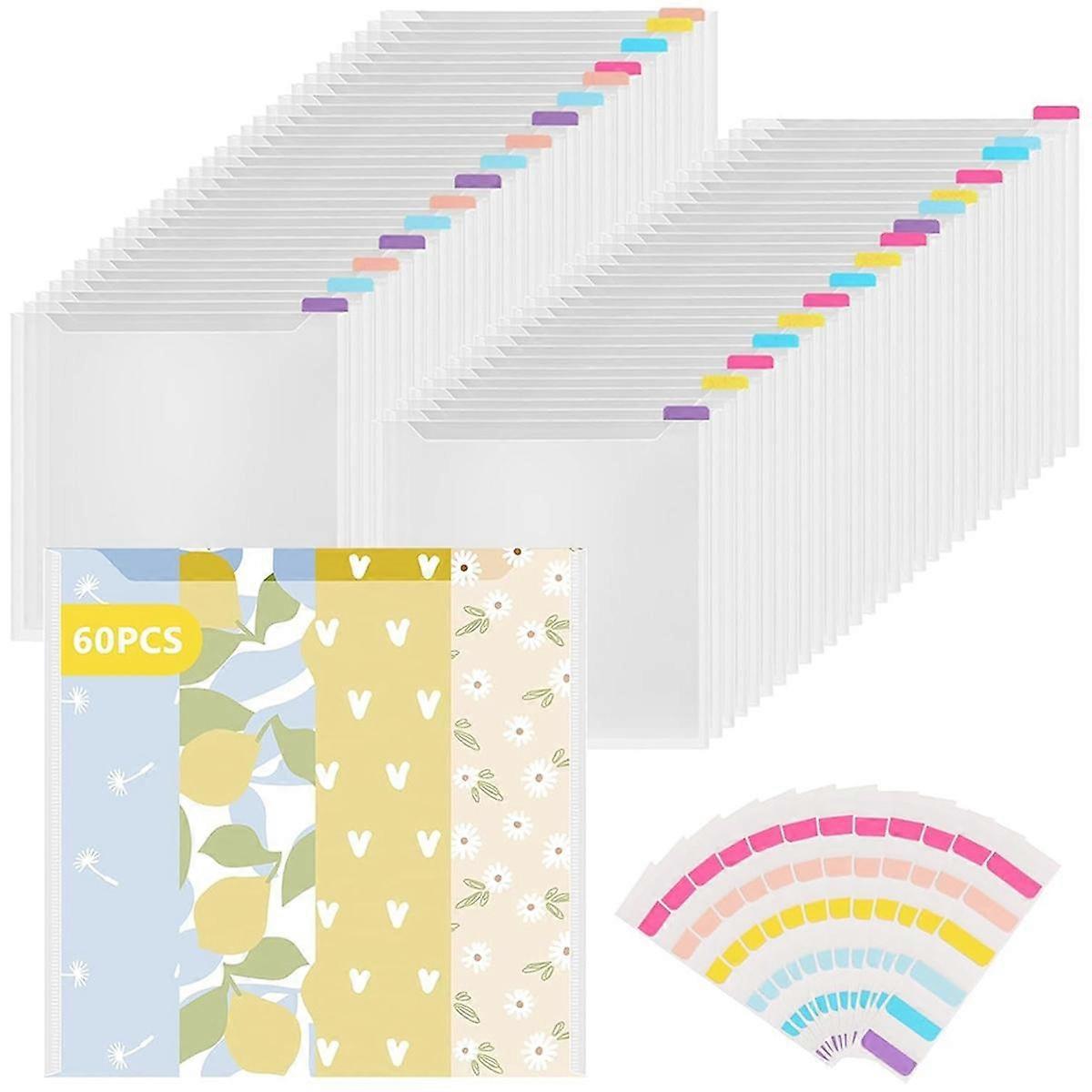 60 PCS Scrapbook Paper Storage Organizer with 120 Sticky Index Tabs for 12x12 Paper Storage for Scrapbook Paper