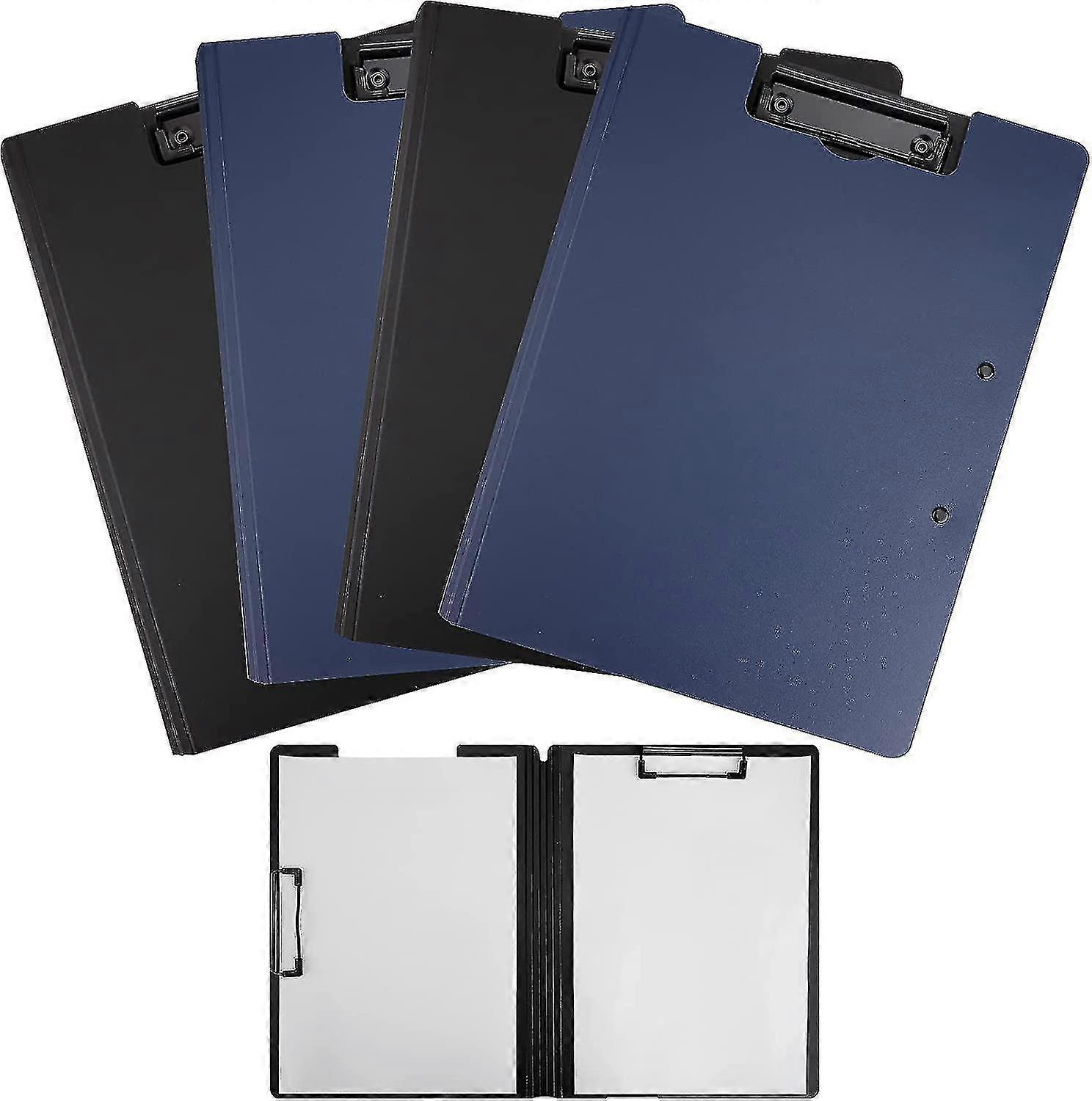 4pcs Folder A4 Clipboard, Pvc Covered Clipboard With Duty Clip, Writing Folder Shape Organizer Clipboard With Folding Cover For Offices, Classro