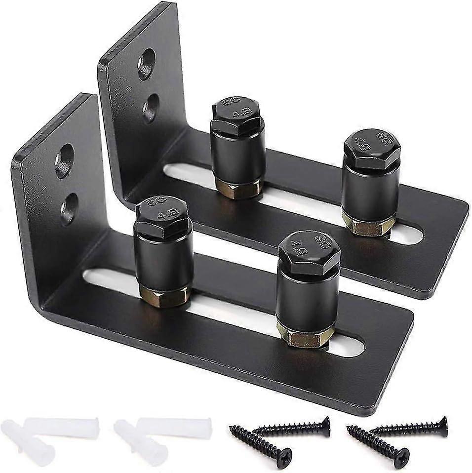 Pack Adjustable Sliding Barn Door Floor Guide Roller, Black, Super Smooth And Quiet, Easy To Install (2 Rollers), Fits All Door Sizes