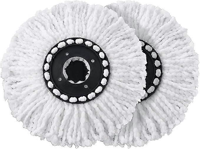 Black - Pack of 2 Clean Twist Disc Mop Replacement Heads, Ideal for Tile and Stone Floors, Water and Dirt Absorbent Microfiber, Rem Mops