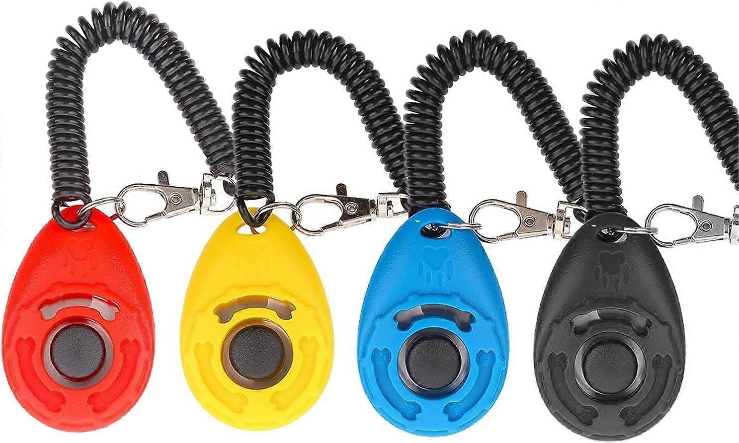 2025 Suitable Dog clicker, [4 PCS, Multi-Color] Training Clicker with Wrist Strap for Dog Cat Horse