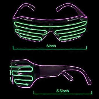 Occhiali Luminosi El Wire Shutter Neon - Rave, Discoteca, Halloween, Compleanno - 4