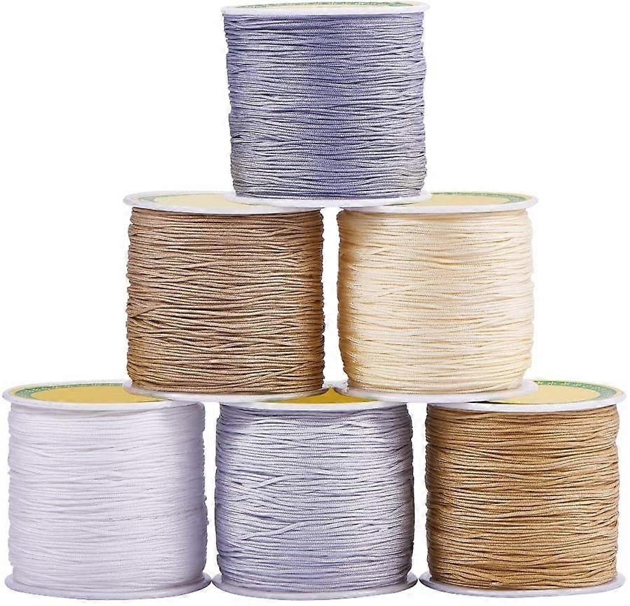 600 Yards 0.8mm Nylon Beading String Knotting Cord, 6 Colors Chinese Knotting Cord Nylon Kumihimo Macrame Thread Beading Cord Blinds String Necklace C