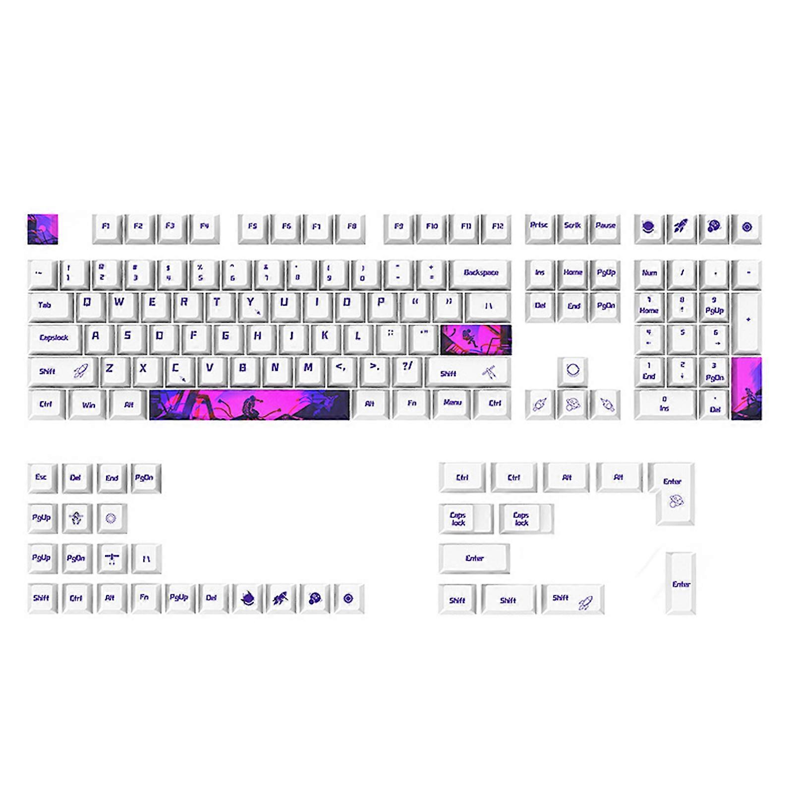 PBT צבע Sub Keycaps 130pcs פרופיל דובדבן משחק Keycap להגדיר עבור משחקים מכני