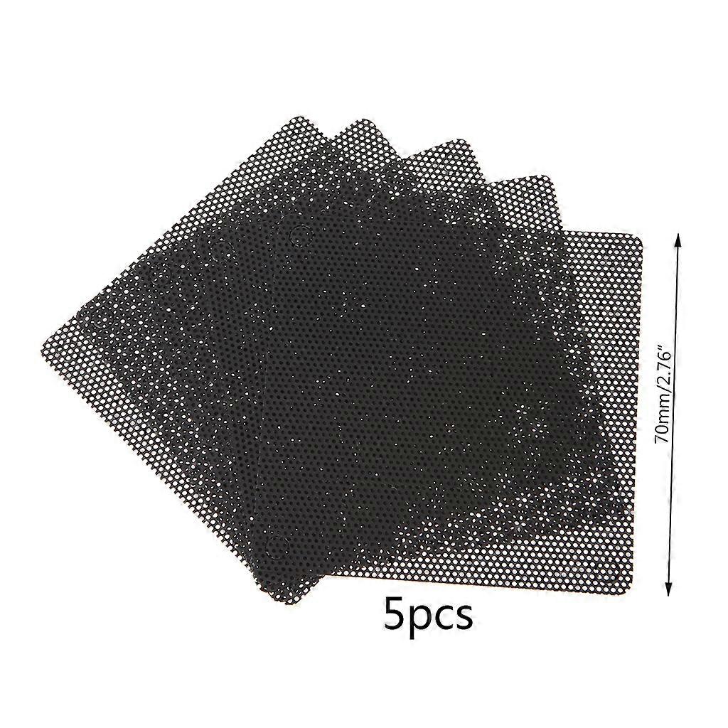 5 Pack PVC Fan Dust Filter PC Dustproof for Case Cuttable Computer 70mm Mesh Bla