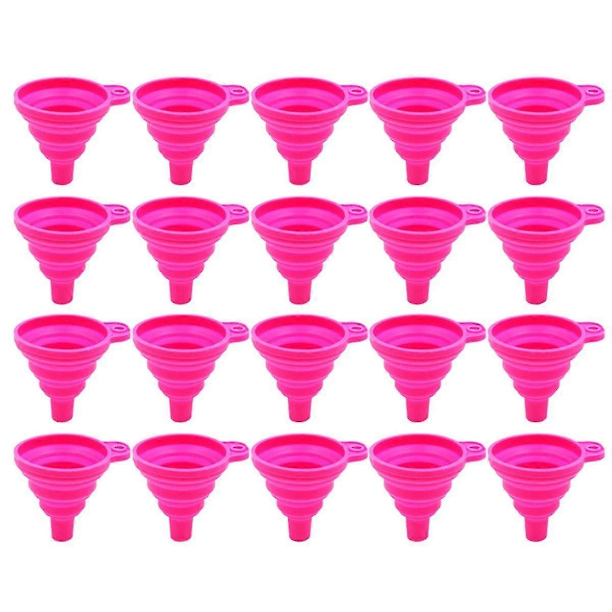 Multifunctional Portable Mini Funnel, Retractable Silicone Folding Funnel For Kitchen,kitchen Tools,pink