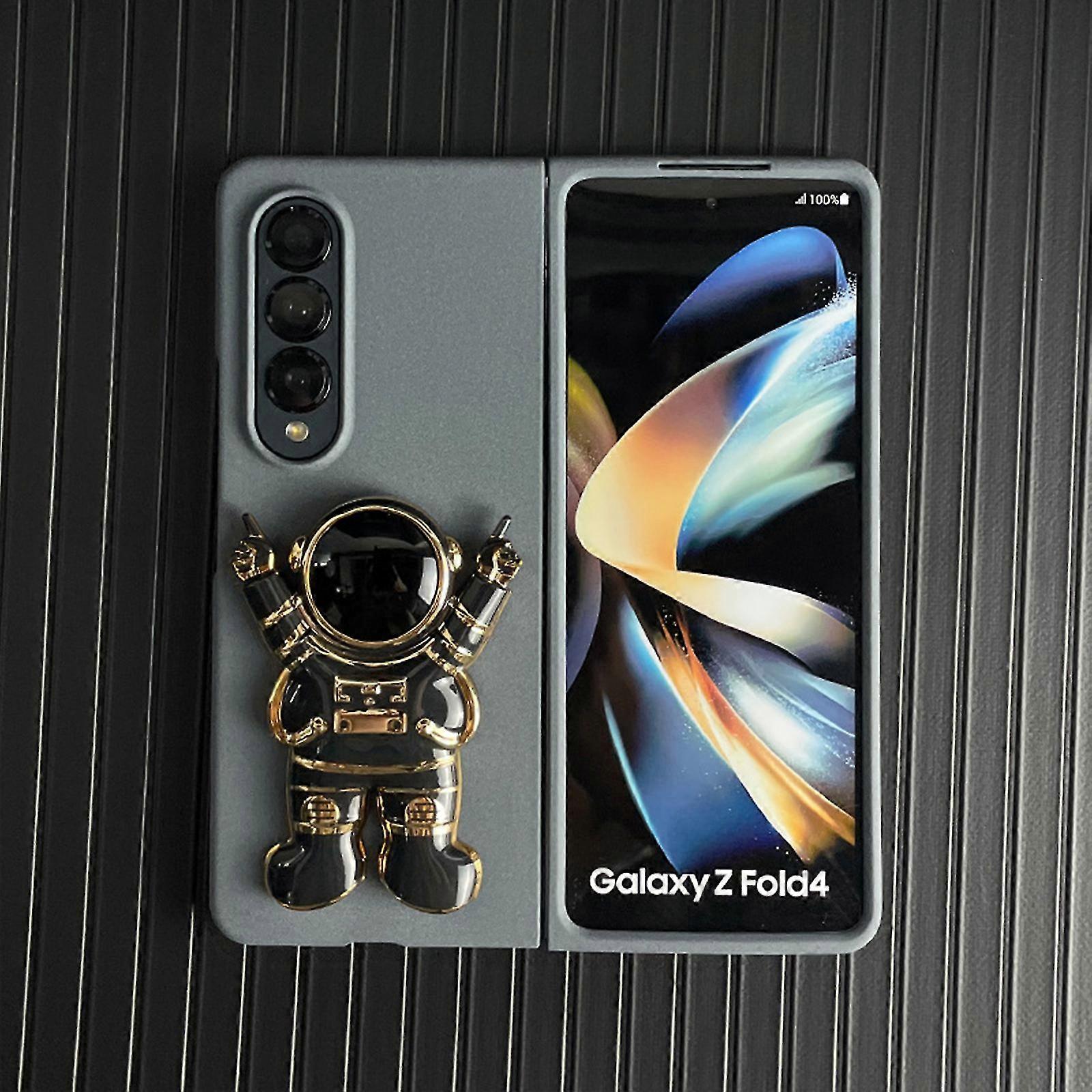 Astronaut Hidden Stand Case Compatible With Galaxy Z Fold 4, Matte Hard Pc Shockproof Cover