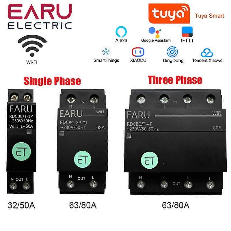 WiFi Smart Circuit Breaker Time Timer Relay Switch Smart Home House Voice Remote Control by Tuya APP Work With Alexa Google Home