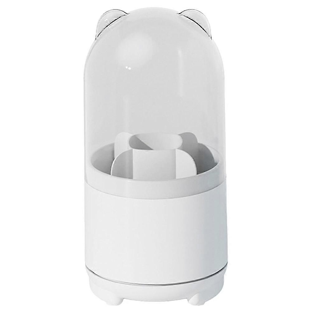 Desktop Makeup Brush Holder Organizer Lidded Rotating Makeup Brushes Container