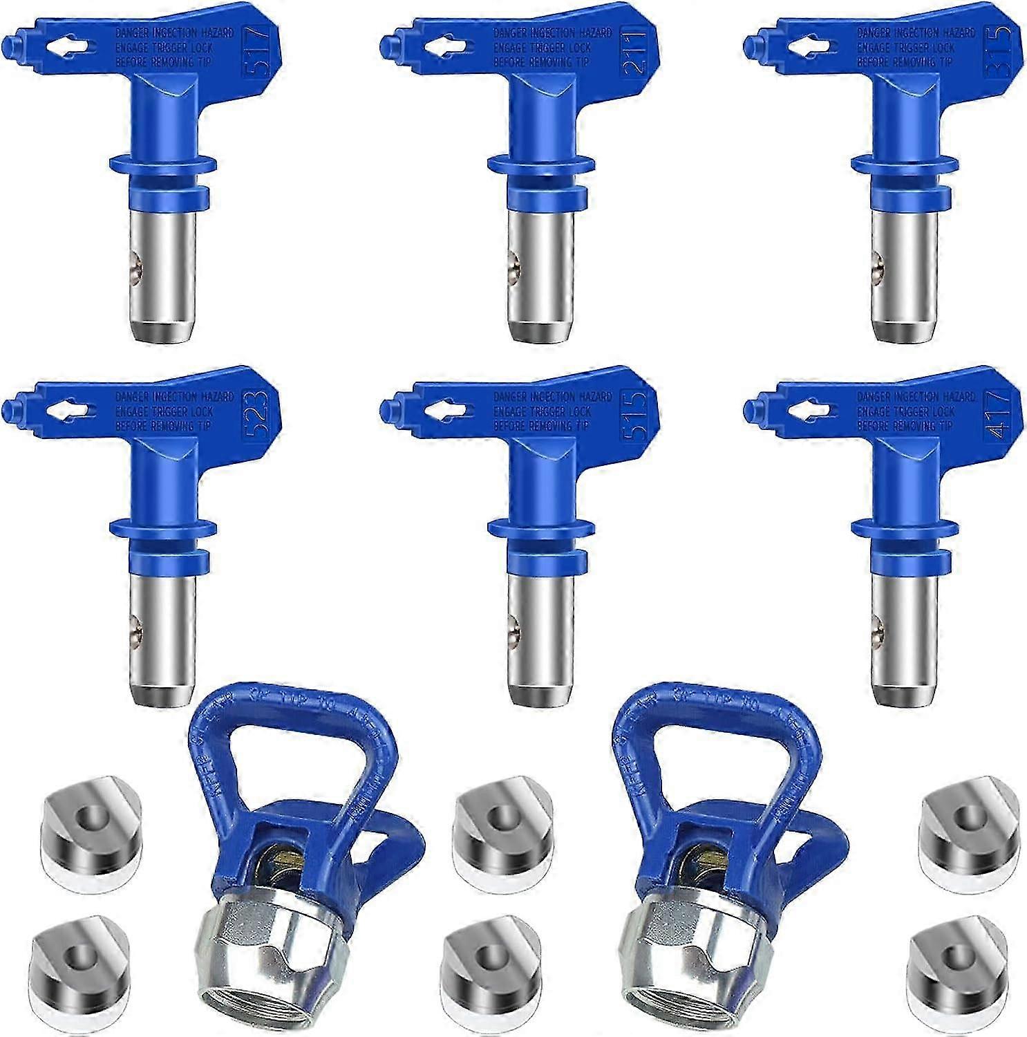 Pieces Airless Spray Tip, Reversible Airless Spray Nozzles, Airless Nozzle for High Pressure Paint Gun (Type 211, 315, 417, 515, 517, 523)