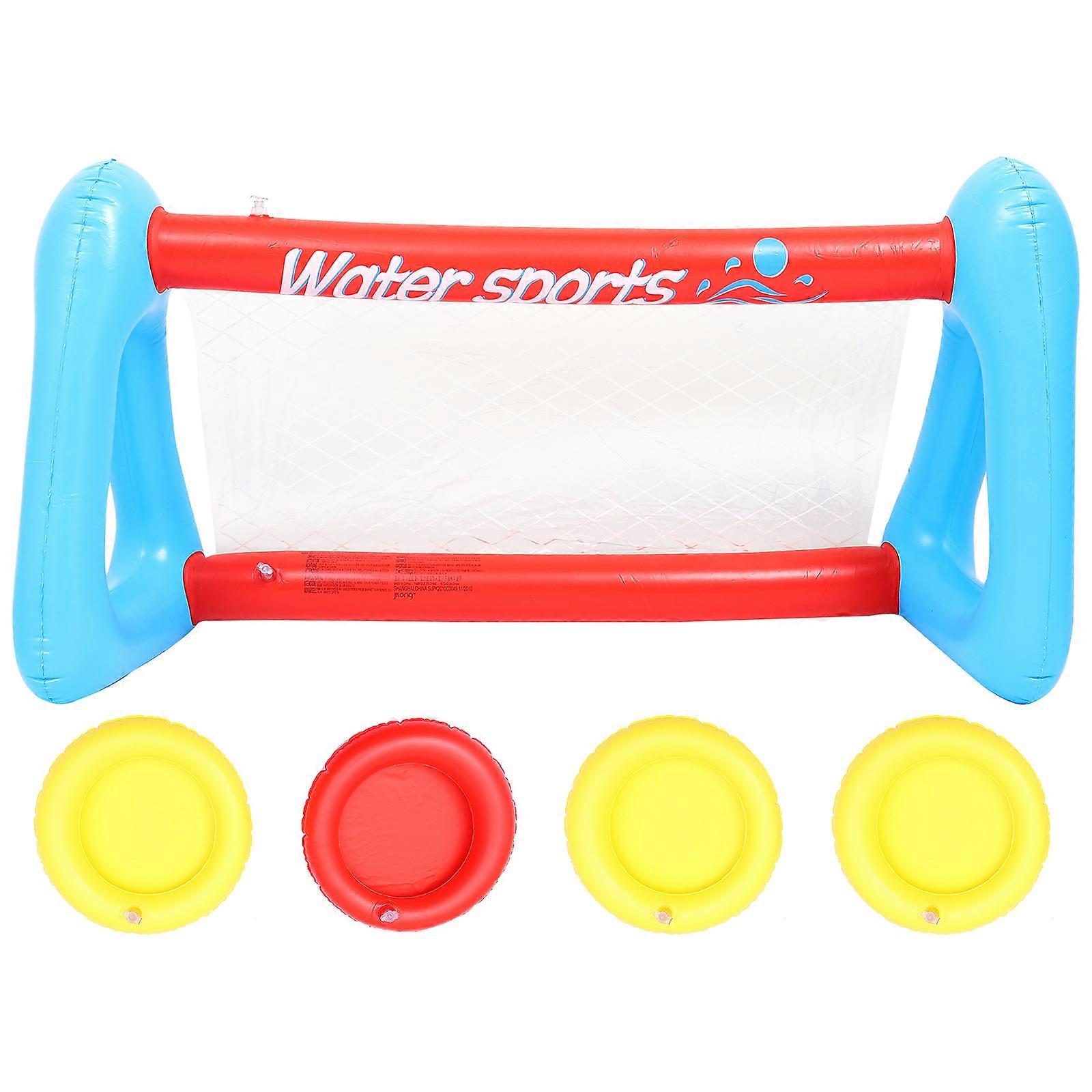 1 Set Inflatable Pool Float Set Volleyball Net Swimming Game with Volleyballs
