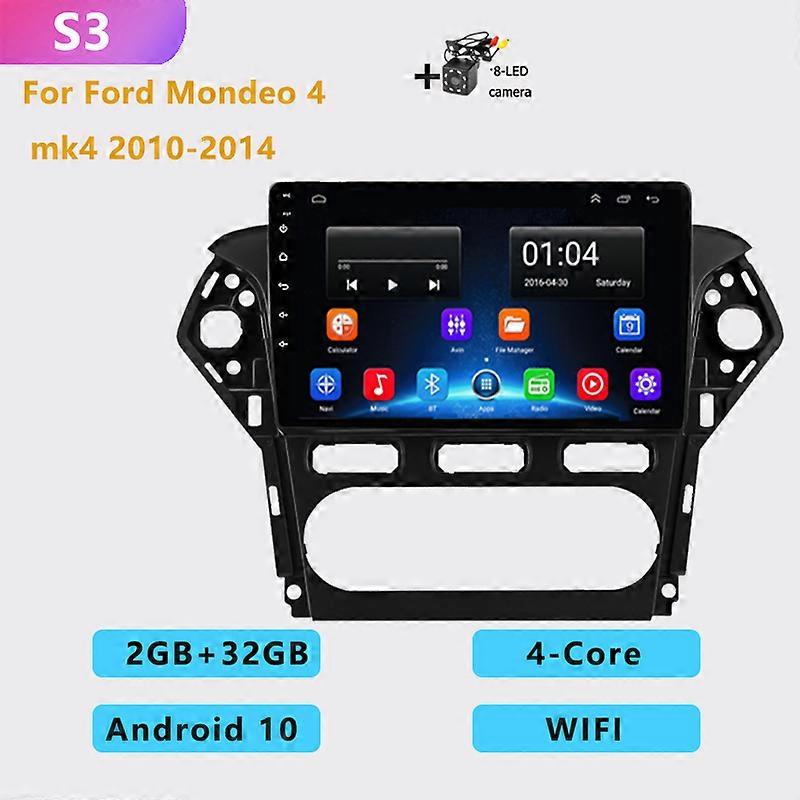 2DIN NO dvd 4G+64G android 10.0 auto car multimedia video player carplay GPS navigation For Ford Mondeo 4 mk4 2010-2013 2014