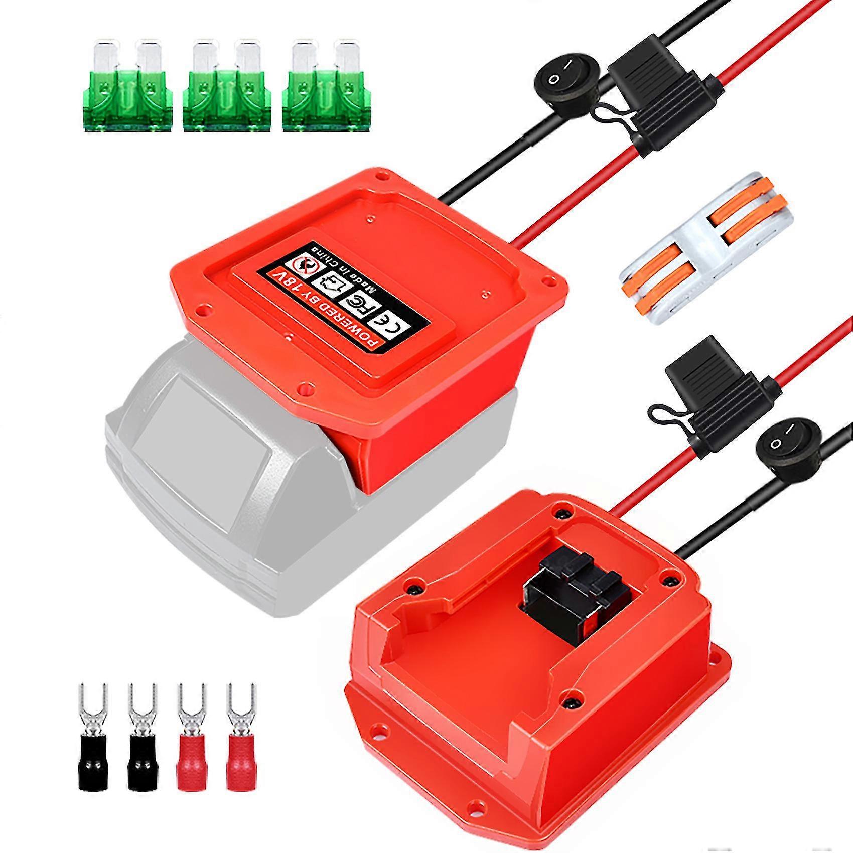 Power Wheel Adapter for Milwaukee M18 18V Battery with Fuse for Rc Car,Robotics