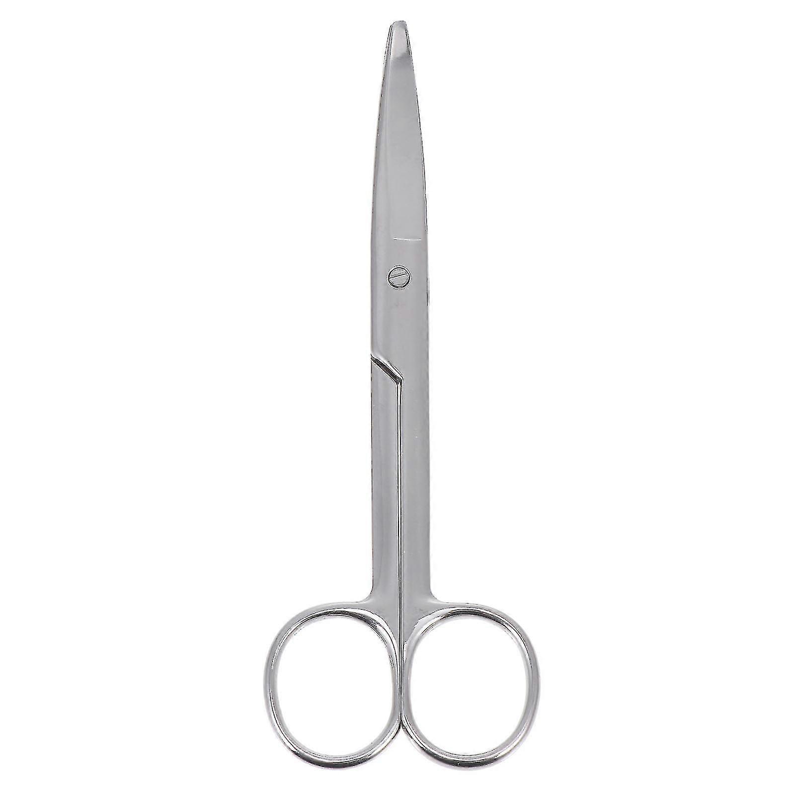 1pc 14cm Stainless Steel Ostomy Scissors Practical Blunt Scissors (silver)