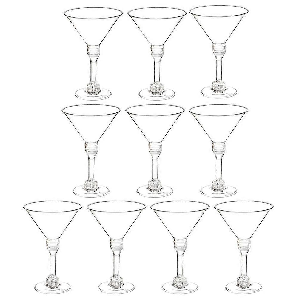 Plastic Goblets Footed Glass Cups Disposable Martini Container Drink Cocktail