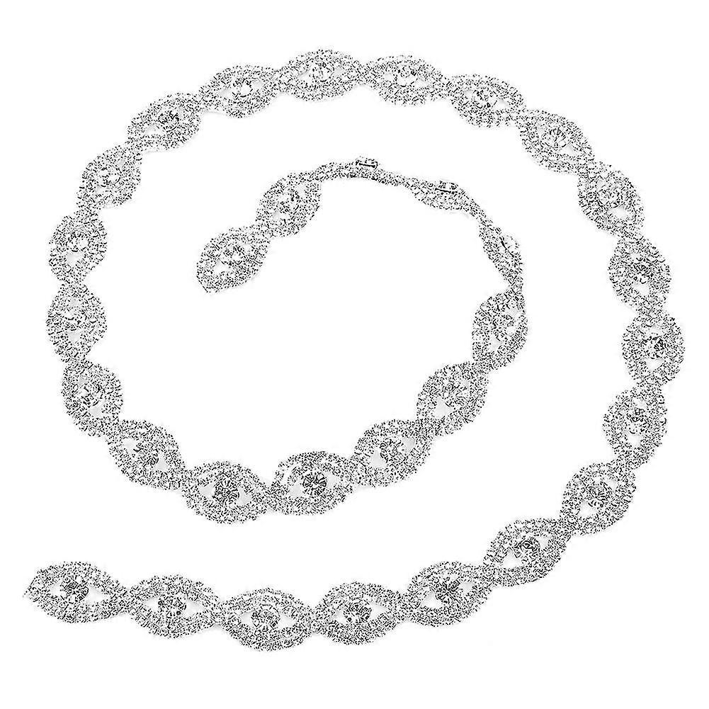 Sparkling Rhinestone Ribbon Chain - 1 Yard, 1.5cm Width - DIY Dcor (White)