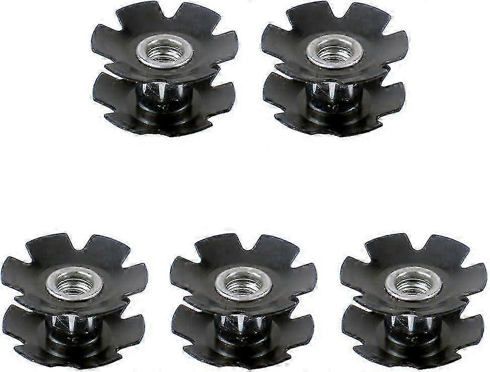 5 stk sykkelgaffel stjernemutter universal headset stjernemutter sykling fjellvei for gaffel 1-1/8" (28.6mm), svart