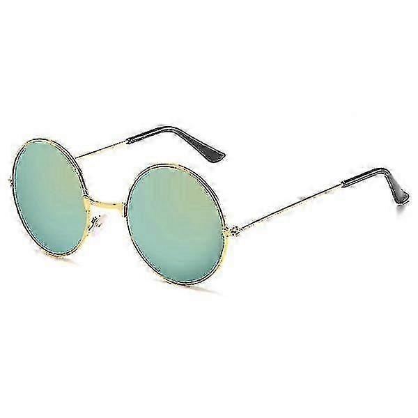 Gafas de sol redondas doradas con espejo dorado