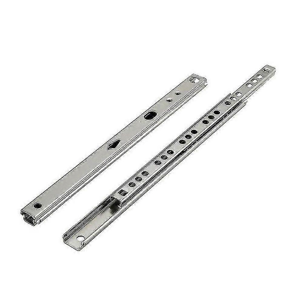Ball Bearing Drawer Slides Rail, 1 Pair Micro Ball Guide Two Sections Steel Heavy Runners Ball, 2 Fold Ball Slide Drawer Slide (10inches/246mm,silver)
