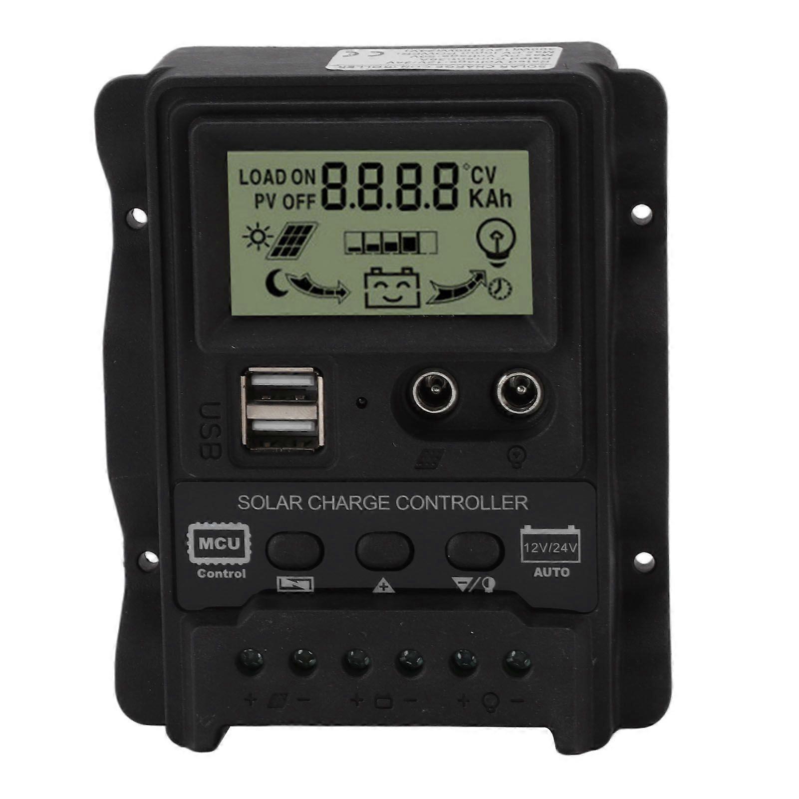 K1688 Solar Charge Controller PWM Dual DC met Black Shell Zonnepaneel Regulator voor thuis 30A