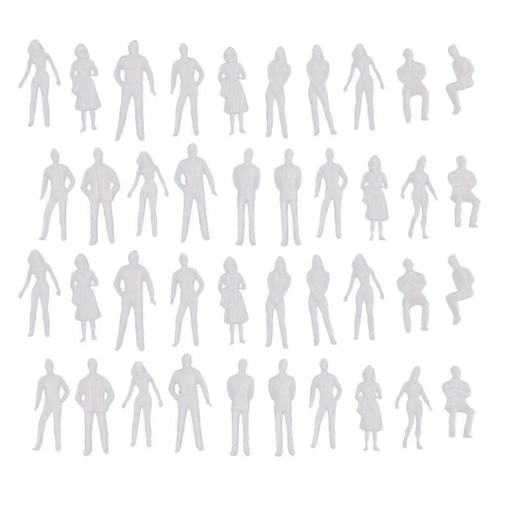 40pieces 1/50 Scale Unpainted Model People Architectural Mini Figures Kit